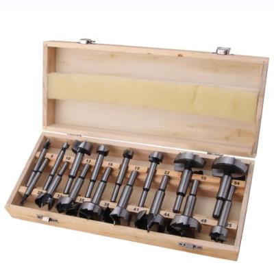 China 16pcs WOODEN WORKING Hinge Forstner Sounding Wood Bit Set With Saw Teeth In Wooden Box 6-54mm for sale