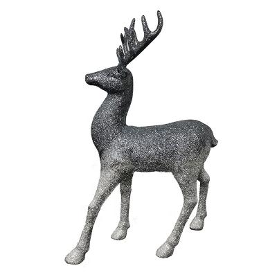 China Creative YIXING Christmas/Christmas Halloween/Party Decorations Supplies Mini Glitter Reindeer Ornament 3D Indoor Outdoor Glitter Plastic Party Deer for sale