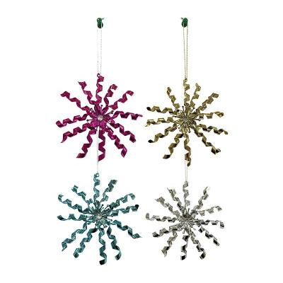 China YIXING Christmas Glitter Snowflake Hanging Decorations/Christmas Halloween Decorations/Colorful Christmas Tree Christmas Snowflakes Party Iron Party Prop for sale