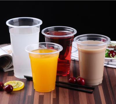 China Stocked Clear Plastic Soft Drinking Disposable Transparent Plastic Cup 12oz FEST OEM 95mm PP Bubble Tea Cup for sale