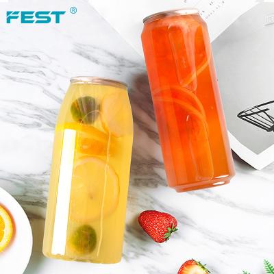 China Wholesale Cold Transparent Empty Disposable Plastic Drinking Bottle Clear 650ML 500ML Beverage FEST Pet Round Bottles Soft Drink Soft Drink Bottle for sale