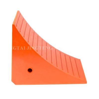 China New heavy duty plastic wheel chock for tailer truck rv plastic yellow chock to hold down rv or trailer for sale