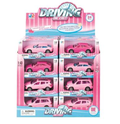 China Toy Super Cute Diecast Toy Diecast Vehicles Diecast Model Car For Girls 1:43 Pink Diecast Model Car Toys for sale