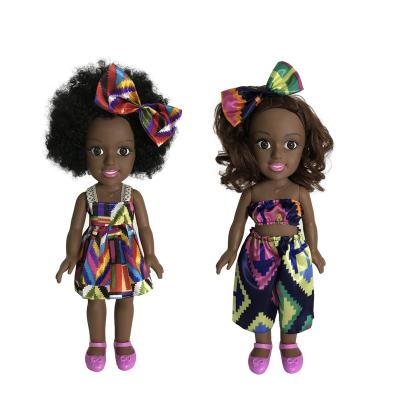 China Black PVC Black Girls Dolls Baby - Doll Black 14inch for sale