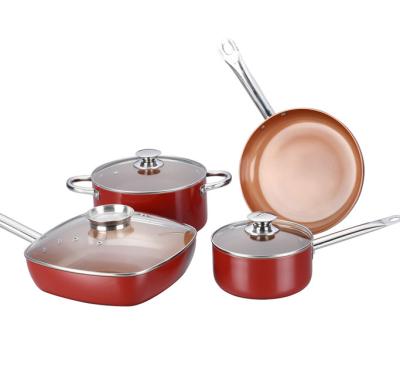 China Sustainable Induction Aluminum Cooking Pot Non-Stick Factory Cookware Sets for sale