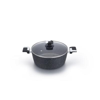 China Sustainable Japanese Aluminum Soup Pot Forged Aluminum Non-Stick Deep Pot For Soup Cook On Electric And Gas Stoves for sale