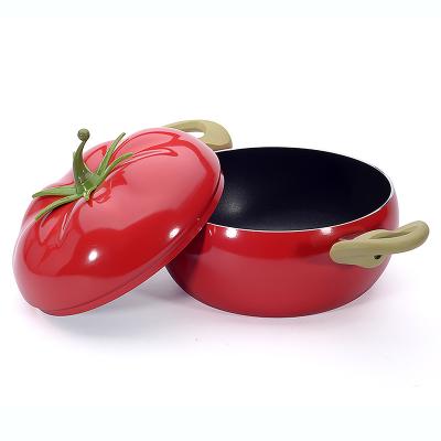 China Sustainable New Design Kitchen Cookware Cooking Pot Tomato Soup Pot Non-stick Coating Aluminum Black Cookware Sets Stocked Aluminum Alloy EEC for sale