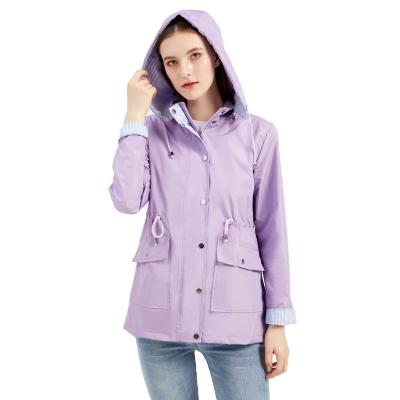 China 2021 New Autumn Winter QUICK DRY Detachable Hood Anorak Women Plus Size Ladies Jacket Raincoat for sale