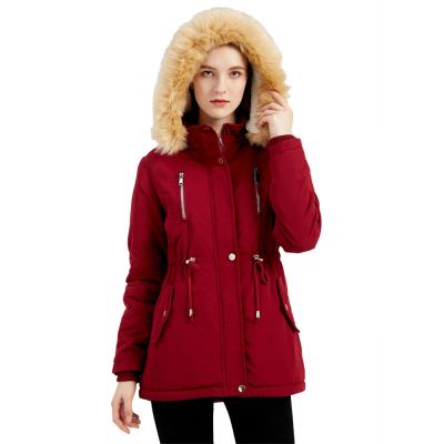 China 2021 Autumn/Winter Waterproof Women's Thick Lamb Velvet Padded Jacket Women Loose Women's Padded Jacket With Detachable Hat And Fleece Jacket for sale