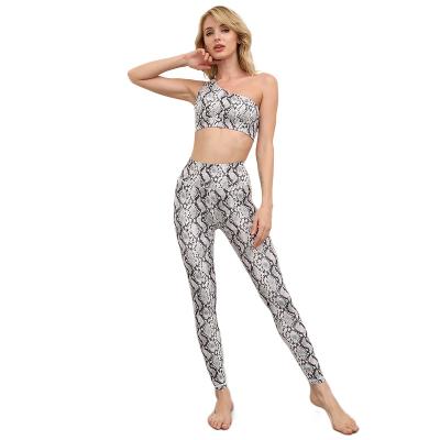 China Wholesale Fashion Breathable Floral Print Waist Yoga Shorts Crop High Top With Long Pants Yoga Suit for sale