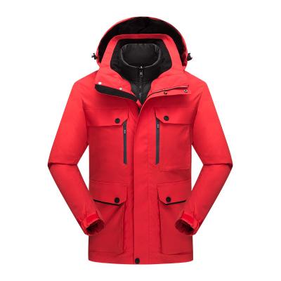 China Viable outdoor jacket men three-in-one new autumn and winter detachable two-piece windproof raincoat padded plus velvet women for sale