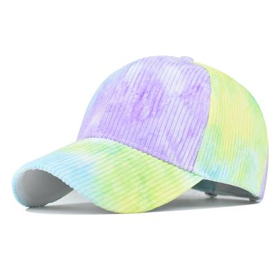 China Shenzhen COMMON factory link dye hat wholesale hot sale multi color cotton cordury cooduroy baseball cap for sale