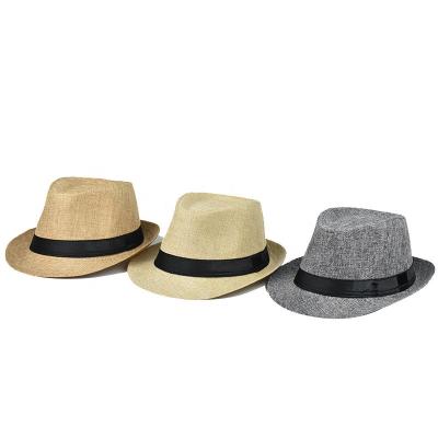 China Unisex Summer Sun Straw Braid Floppy Fedora Beach Breathable Straw Hats Spring Dobby Men Women for sale