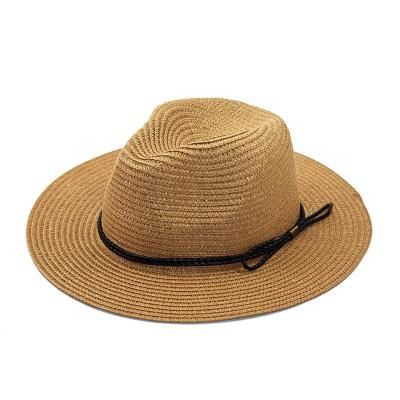 China Wide Dobby Men Women Men Women Brim Beach Hat Foldable Bowknot Summer Sun Hat Straw Hat for sale