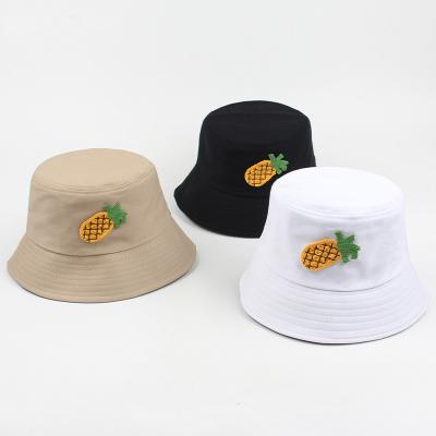 China Fashion\Comfortable 2021\Pastel Colors Logo Pineapple Embroidery Bucket Crown Round Style Leisure Goods Custom Quantity Ready To Ship Bulk for sale