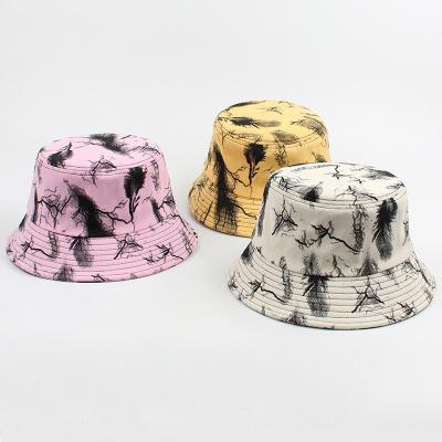 China Fashion\Simple Tie Dye Cotton Bucket Hats Comfortable\Durable Instant Print Fashion For Female Ladies Designer Bucket Hat for sale