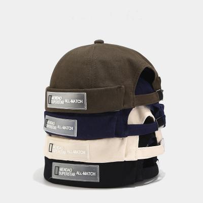 China New design PVC patch streetwear young dynamic frame unisex outdoor casual docker hat wholesale brimless hat for sale