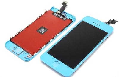 China High Definition Iphone 5C LCD With Touch Screen Light Blue Assembly for sale