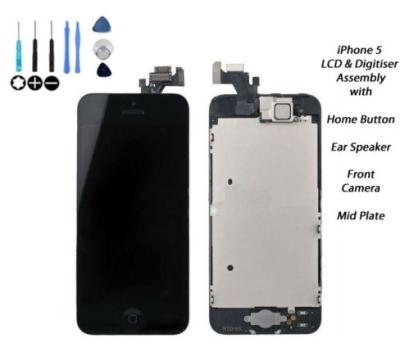 China IPS Iphone LCD Screen For Iphone 5G LCD With Digitizer With Parts Black for sale