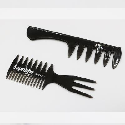 China New Sale Hair Barber Black Plastic Comb Set Salon and Home Afro Selection Comb for Thick for sale