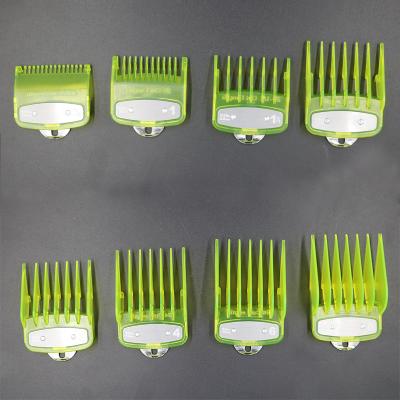 China Household Salon Hairdresser 8pcs/set New Design Hair Trimmer Guides Transparent Yellow Comb for sale