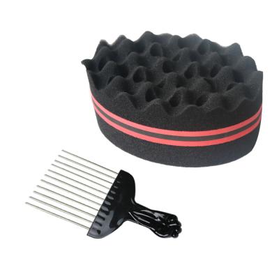 China Salon Roud Shape Double Sides Magic Twist Hair Brush Sponge For Natural Hair Curl Afro Coil Wave Dreads Sponge Brush Twist Hair for sale