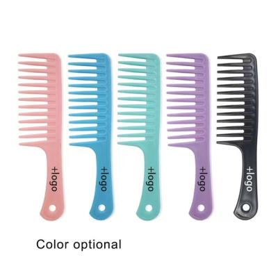 China Anti-Static 5 Colors Wholesale Wide Tooth Hair Comb Shower Custom LOGO Heat Resistant Plastic Hair Detangling Shower Hair Comb Large for sale