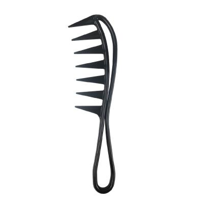 China High Quality Wide Tooth Black Home Carbon Fiber Hair Comb Shark-tooth Hairstyle Styling Anti-static Comb Black for sale