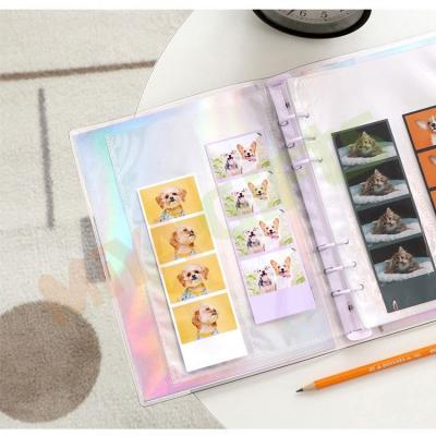 China Decorative Custom A5 6 Ring Binder Clear Cover Soft Sticker Album Sticker Collecting Book Organizer Decor Pocket for sale