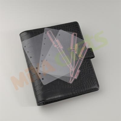 China Hardcover Custom Design Clear Transparent Glitter Foiled Holographic Plastic Planner Diary Tag Divider Set for sale