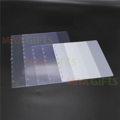 China High clear plastic custom quality white logo brand low MOQ cover thick agenda planner discbound cover transparent frosted for sale