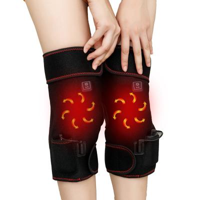 China Convenient Fever Massage USB Heating Knee Covers Electric Heating Knee Vibration Unisex Compress Knee Brace Far Infrared Heat for sale