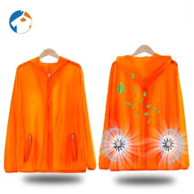 China QUICK DRY Battery Proof Fan Coat UV Sun Protect Air Cooled Jacket Fan Clothes Summer Air Conditioned Shirt With Fan for sale