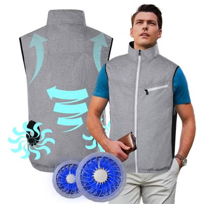 China Waterproof Two Big Fans Vest Air Cooling Quick Evaporative Cooled Jacket For Summer With Fan for sale