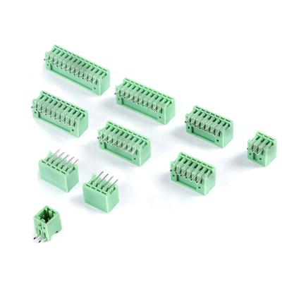 China PCB 2.5mm pitch 2p to 24p 2EDGR 12 wire needle terminal block brass solder plug-in post male to female KF2EDGK connector for sale