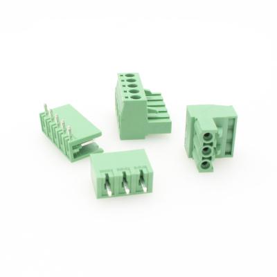 China Hot green color pin 2/3/4/5/6/7/8-24 pin pitch 5.08mm/5.0mm/7.62mm PCB sales KF2EDG plug-in terminal block connector for sale