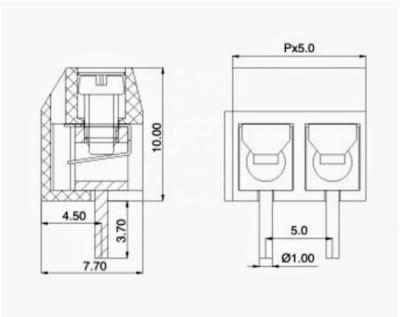 China PCB KF301-5.0 2P/3P cage price good holes OEM TB connector 3 pin promotional brass spliceable TB connector for sale