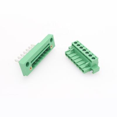 China PCB 5.08KM+WB 2EDG Pitch 5.08mm 3.81MM Posts 2p-24p Female And Male Feed Through Pluggable PCB Terminal Block Connector for sale