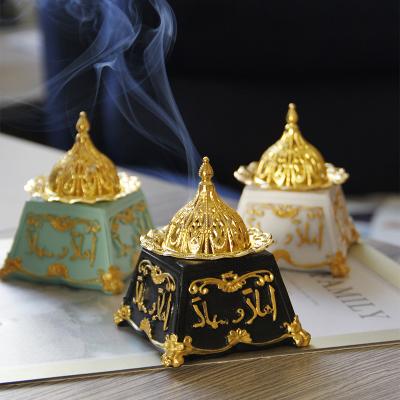 China 2021 Hot New Resin Hard Arabic Muslim Ramadan Incense Burner Middle East Mabkhara Incense Holder for sale