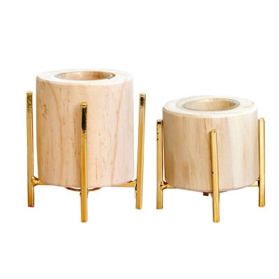 China Home Decor Hard High Quality Home Accessories Modern Wooden Candle Holders for sale