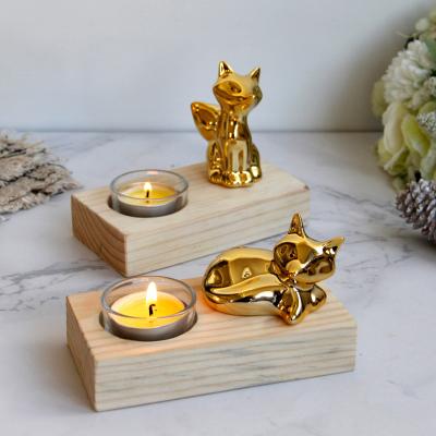 China Tough 2021 Hot New Tealight Candle Holder Elegant Simple Wooden Candlesticks For Table And Home Decorative for sale