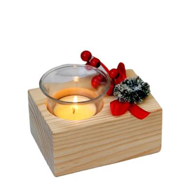 China Tough 2021 Hot New Tealight Candle Holder Wooden Candlesticks for Christmas Holiday and Home Decorative for sale