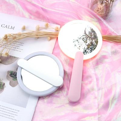 China Wholesale Portable Foldable Chargeable Makeup Mirror Pocket Mirror Cosmetic Round Mirror With LED Light for sale