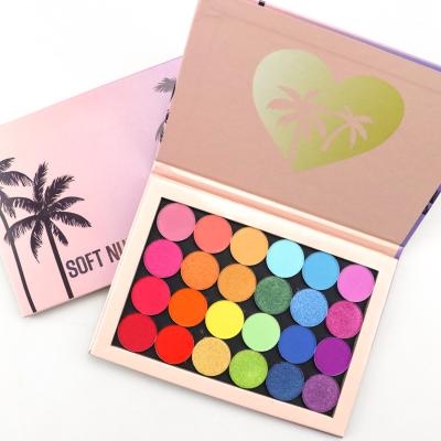 China RTS Foam Eyeshadow Makeup Dye Pearl Packaging Waterproof Eyeshadow Palette 24 Panel High Colors Card Waterproof Eye Shadow for sale