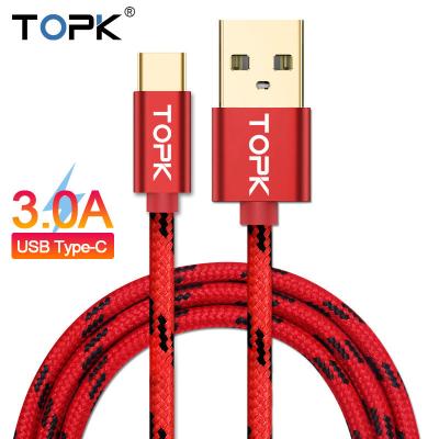 China (5V/3A or 9V/2A) Fast Charging Free Shipping TOPK AN09 1M Nylon Weave Micro USB Charging 18W 3.0 C Fast Charging Cable Type for sale