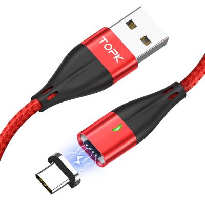 China TOPK AM61 2M 3A USB Charging Cable Free Fast Charging Strong Magnetic Type C Cable for sale