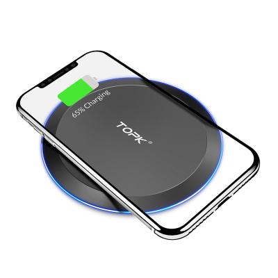 China 10W Free Shipping TOPK 10W LED Qi Fast Charging Mobile Phone Fast Charging Wireless Charger for sale