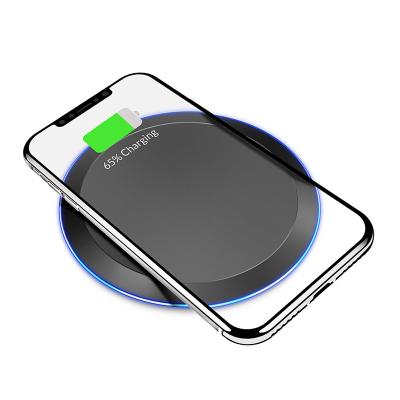 China Custom Portable Qi Fast Wireless Charger Mobile Phone Mobile Phone B46W 10W LED Logo Charging Pad for sale