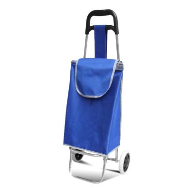 China Small Luxury Royal Blue Foldable Shopping Trolley Stair Climbing Convenient Dual Use Hand Lever Household Trolley Trailer for sale