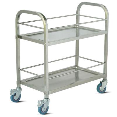 China Stainless Steel Double Layer Modern Multifunctional Dining Car Trolley for sale